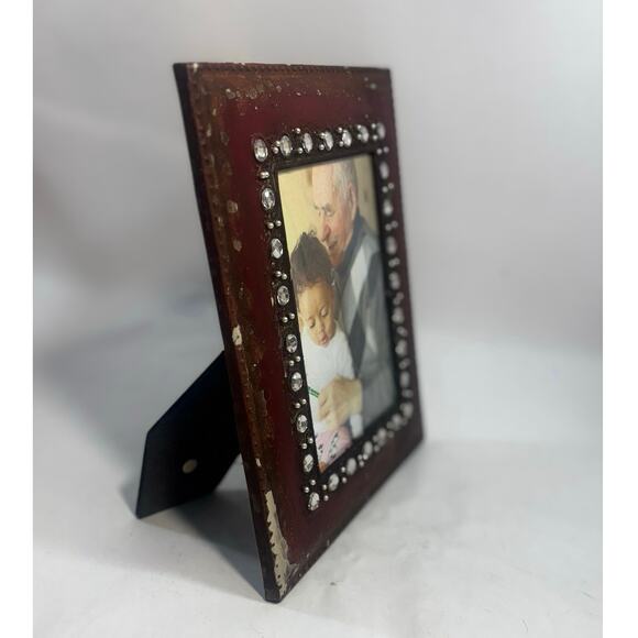 Rustic Distressed Finish Vintage style Metal Photo Frame Picture Holder 5x7 inch - Picture 3 of 8